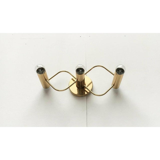 Metal German Space Age Brass Ceiling Lamp by Gaetano Sciolari for Leola, 1970s For Sale - Image 7 of 18
