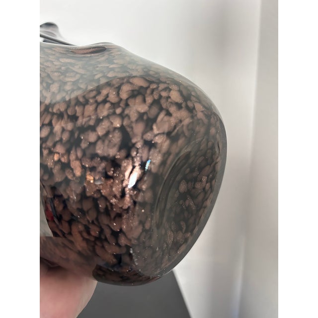 Large 14" Mid-Century Polish Zorza Pierced Handkerchief Glass Vase For Sale - Image 4 of 8