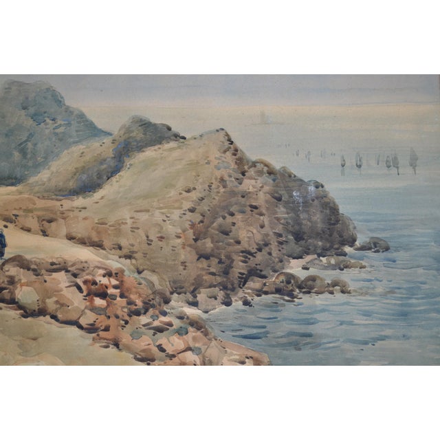 G. Masson a Charming Belle Époque View of Brittany’s Legendary Pointe Du Raz, Captured in 1900 For Sale - Image 9 of 11