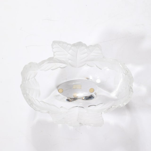 Glass Mid-Century Modernist Lalique "Compiegne" Frosted & Clear Glass Bowl For Sale - Image 7 of 17