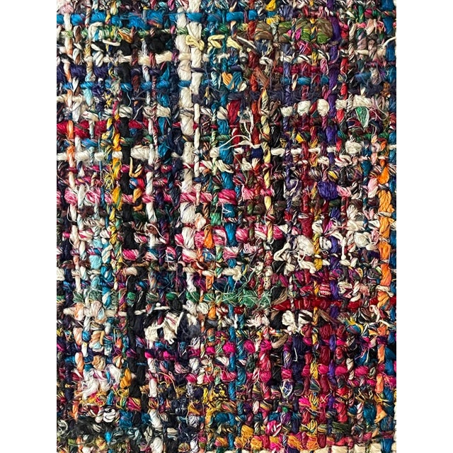 Great Pair of Vintage Multicolor Tweed Boucle Handwoven Pillows Filled With Feather Down For Sale In Miami - Image 6 of 6