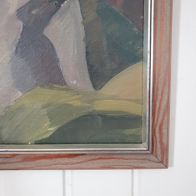 1950s Mid-Century Swedish Modernist Landscape Oil Painting "Hovs Hallar" by Allan Erwö For Sale - Image 6 of 14