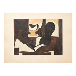 1940s After Pablo Picasso, "Still Life With Antique Head", First Edition Period Offset Lithograph