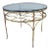 1970s Faux Bamboo Gilt Circular Metal Coffee Table For Sale