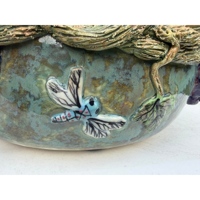 Vintage Mexican Folk Art Dragonfly Bowl For Sale - Image 4 of 12