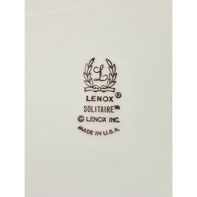 2000 - 2009 Lenox “Solitaire” Bone China Dinner Plates - Set of 6 For Sale - Image 5 of 5