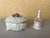 Victorian Vintage Victorian Floral Ceramic Heart Box and Bell For Sale - Image 3 of 9