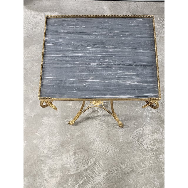 Gold Antique Late 19th Century Gilt Bronze and Marble Top Gueridon Table For Sale - Image 8 of 15