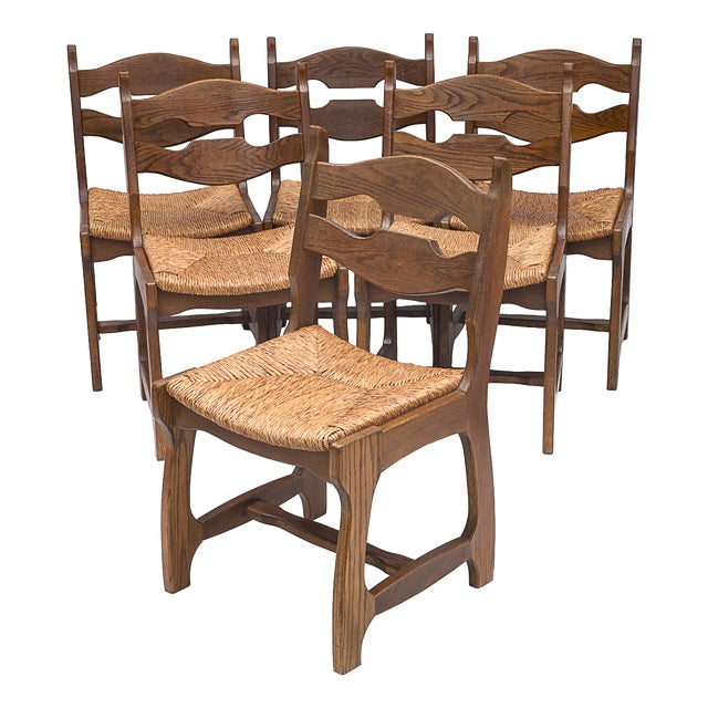 Chairs by Guillerme and Chambron, 1950s, Set of 6 For Sale