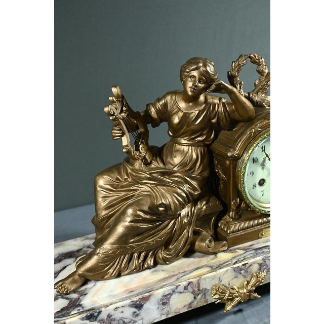 Art Deco Regulate and Marble Fireplace Trim, 1920, Set of 3 For Sale - Image 6 of 18