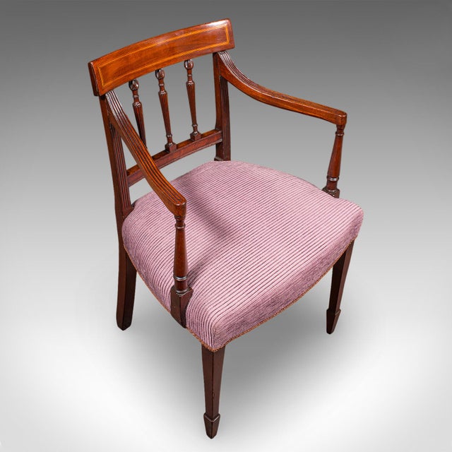 Antique Morning Room Chair, English, Desk, Elbow Seat, Reception Hall, Regency For Sale - Image 6 of 10