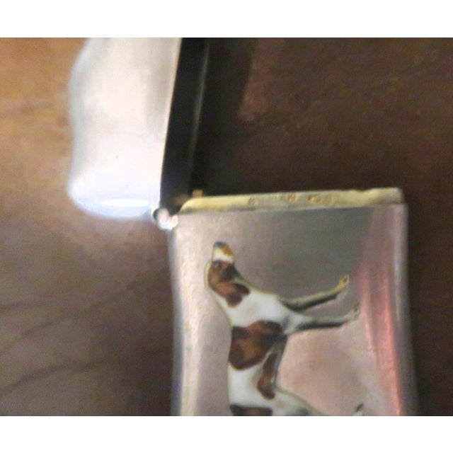 Antique Sterling and Enamel Match Safe (Vesta) With Hunting Dog, C. 1900 For Sale - Image 11 of 11