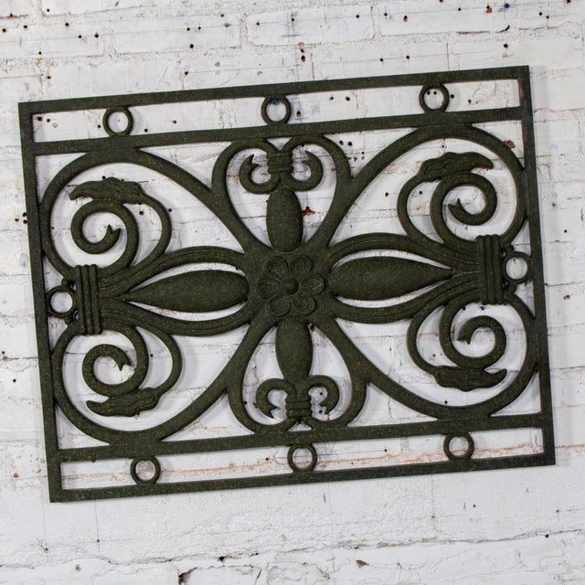 Gothic Late 20th Century Gothic Revival Style Architectural Cast Aluminum Decorative Window Panel or Scroll Grate Wall Hanging For Sale - Image 3 of 18