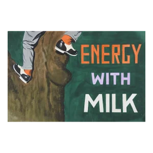 Vintage Mid Century Advertising Milk Painting