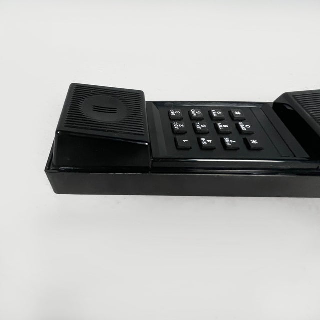 Plastic Italian Modern Black Plastic Telephone Notturno by Giorgio Armani, 1980s For Sale - Image 7 of 11