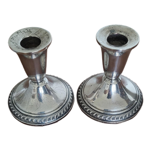 Pair of National Sterling Weighted Candlestick Holder