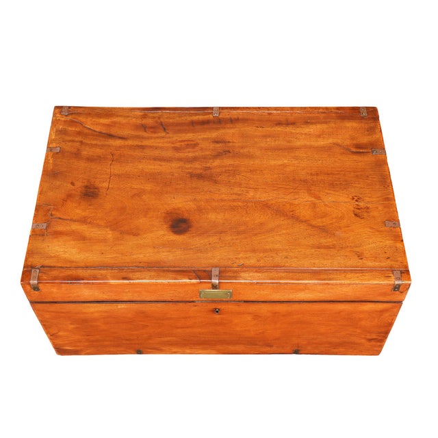 British Mahogany and Brass Officer's Trunk, 1830s For Sale - Image 10 of 15