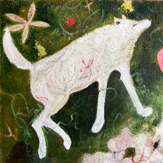 "Happy Wolf" an Oil Painting For Sale