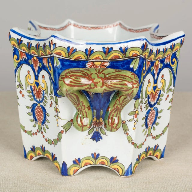 Blue 19th Century French Desvres Faience Jardinière For Sale - Image 8 of 12