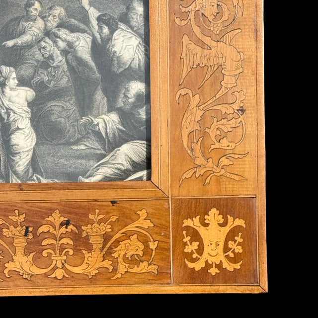 Antique Italian Sorrento Marquetry Picture Frame, Inlaid Wood Frame, Vintage Italian Wood Photo Frame, Grand Tour Decor For Sale In San Diego - Image 6 of 7