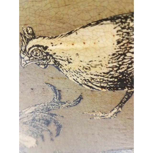 Green Green Yellow Decoupage Rooster Wooden Carry Box For Sale - Image 8 of 10