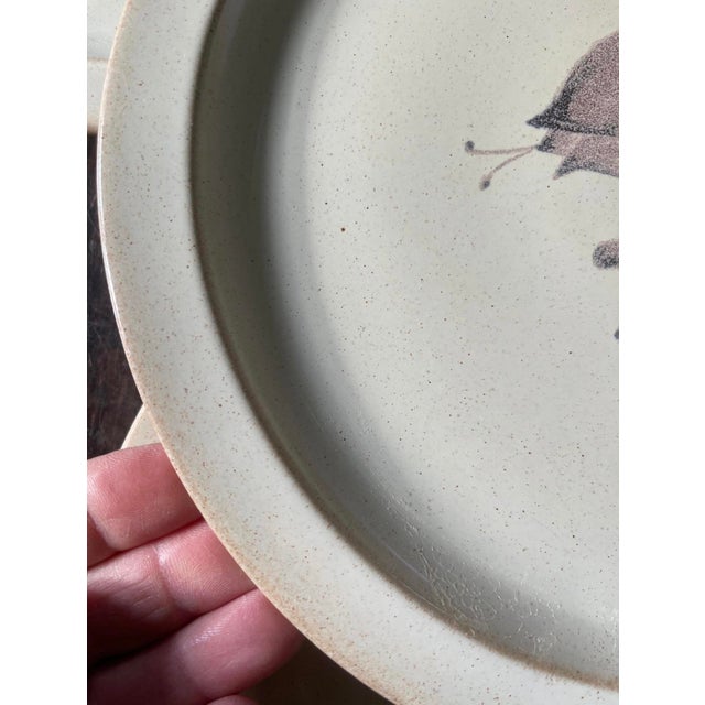 Early 20th Century Vintage German Stoneware 9.75” Plates - Set of Four (4) For Sale - Image 5 of 8