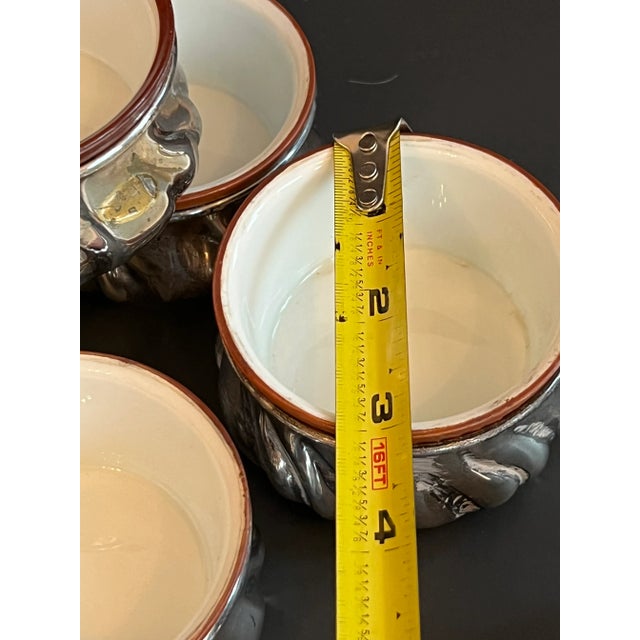 1960s Vintage Schnaufer Dresden and Rosenthal Inserts 800 Silver German Ramekin Dishes- Set of 6 For Sale - Image 12 of 13