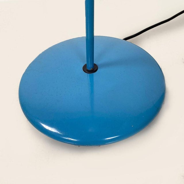 Italian Modern Light Blue Metal and Glass Floor Lamp, 1980s For Sale - Image 10 of 15