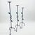 2020s Hand Forged Iron Candelabra Set of 3 (80-100cm) Antique Copper Finish Sculpted Twist & Leaf Floor Set For Sale - Image 5 of 6