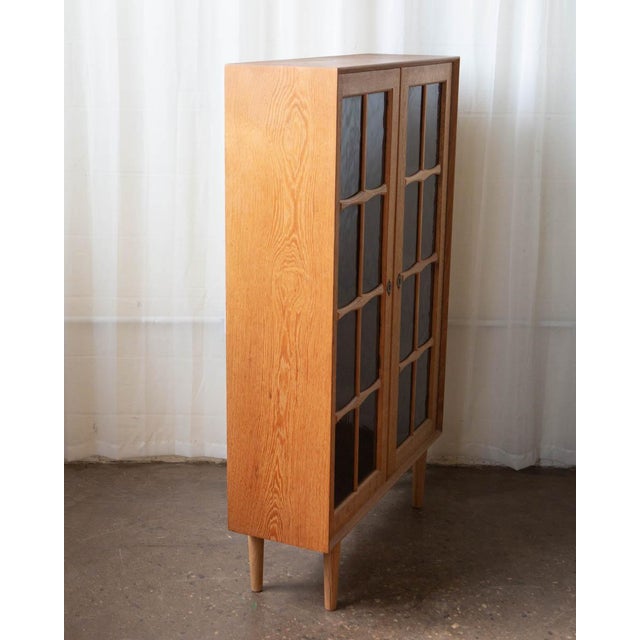 Brown Danish Oak Bookcase Cabinet, C. 1970s For Sale - Image 8 of 14