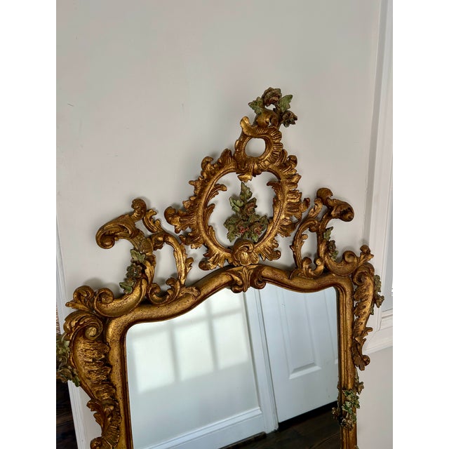 19th Century Italian Giltwood and Polychrome Mirror For Sale - Image 10 of 12