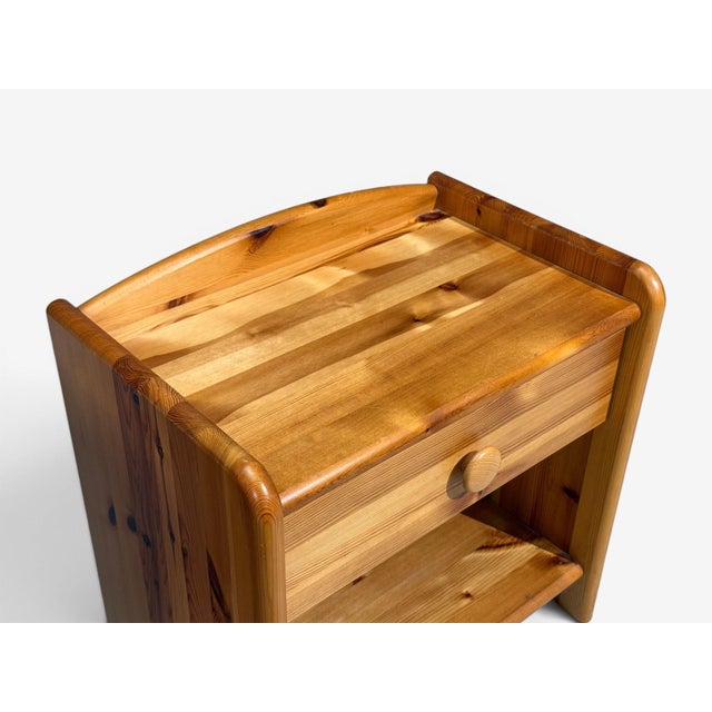 Wood Swedish Modern, Bedside Tables, Knotty Pine, Sweden, 1960s For Sale - Image 7 of 11
