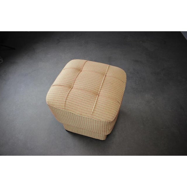 Cream Vintage Art Deco Ottoman with Springs Seat, 1930s For Sale - Image 8 of 9