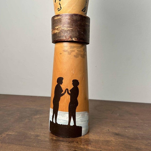 Beige Vintage Kokeshi Figurine, 1960s For Sale - Image 8 of 14