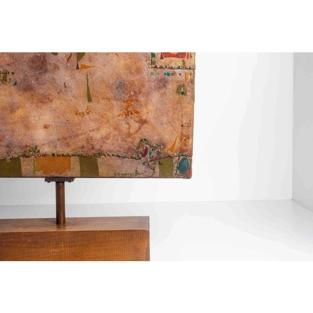 1980s Joe Downing Mixed Media Rawhide Painting For Sale - Image 4 of 12