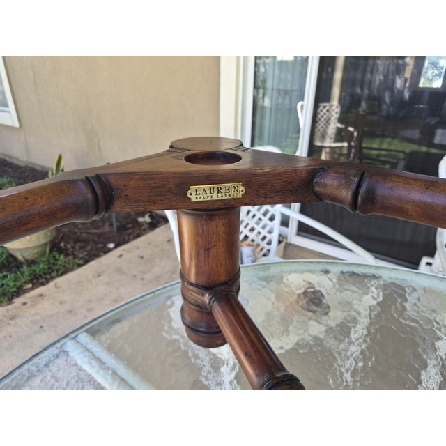 Wood Lauren Ralph Lauren Bamboo and Rattan Tray Table For Sale - Image 7 of 10