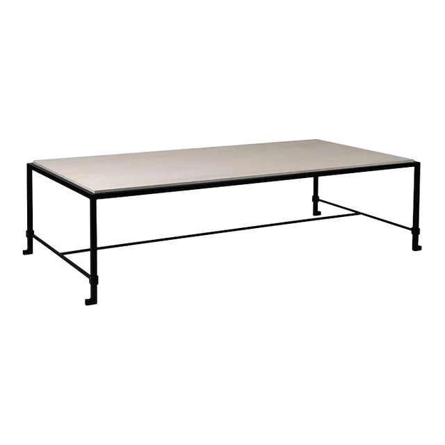 Chic Large 'Diagramme' Limestone Coffee Table by Design Frères For Sale