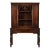 Limbert English Jacobean Carved Walnut and Burl Wood Bookcase or Bar Cabinet, Circa 1920s For Sale