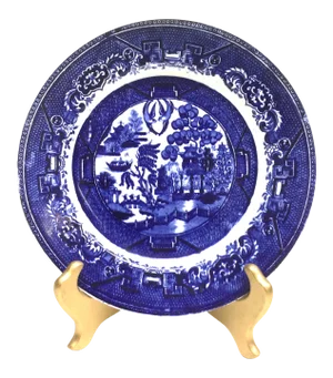 Antique Villeroy & Bach Willow Ware Plate Made in Saar Basin