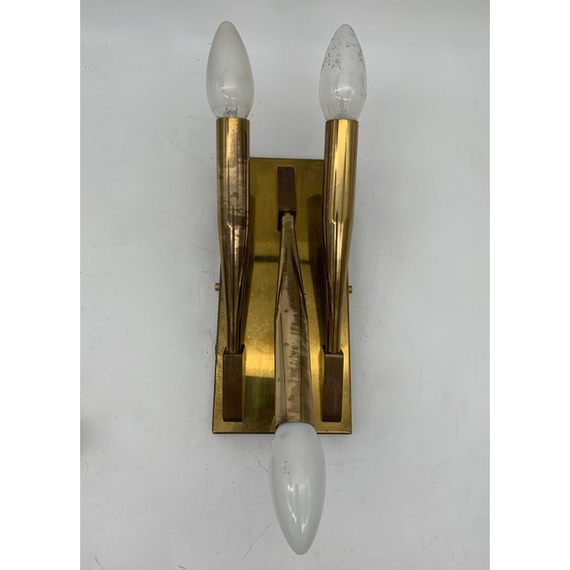 1970s Brass Wall Sconces attributed to Gio Ponti, Italy, 1970, Set of 2 For Sale - Image 5 of 8