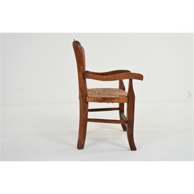 Antique French Provincial Style Rush Seat Child's Armchair For Sale - Image 11 of 11