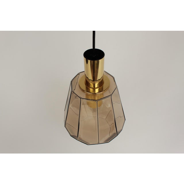 Geometric Smoked Glass Pendant Light from Limburg, 1970s For Sale - Image 9 of 15