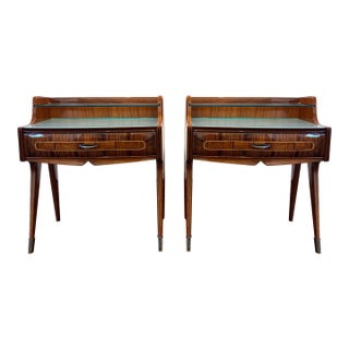 1960s Italian Dassi MCM Bedroom Nightstand Set, Pair For Sale