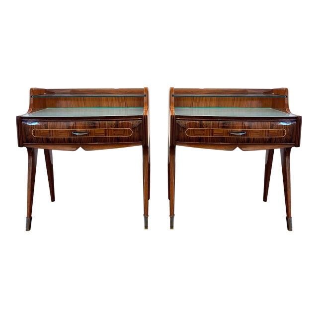 1960s Italian Dassi MCM Bedroom Nightstand Set, Pair For Sale