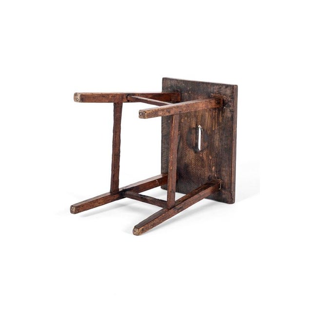 Wood Oak Stool, Early 19th Century For Sale - Image 7 of 13