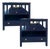 Pair of Stanley Furniture Two-Drawer Navy Blue Lacquer Nightstands For Sale