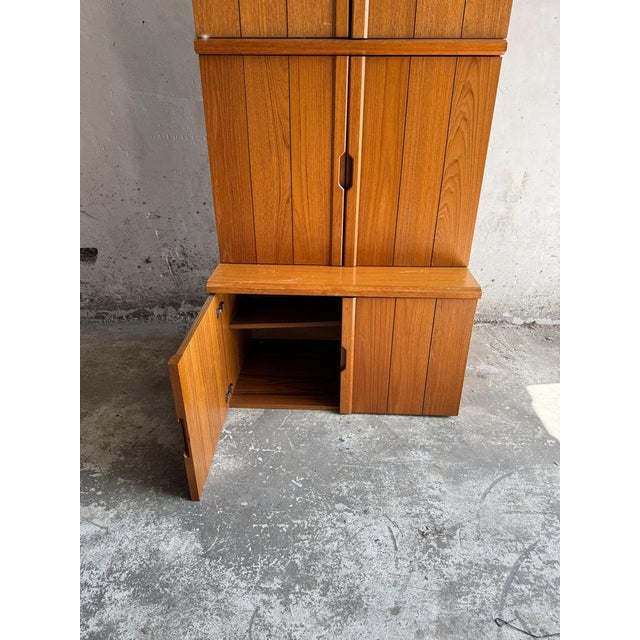 1970s Tall Danish Teak Cabinet with Integrated Handles, 1970s For Sale - Image 5 of 8