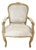 Vintage French Louis XVI Gold Gilt Off White Arm Chair For Sale