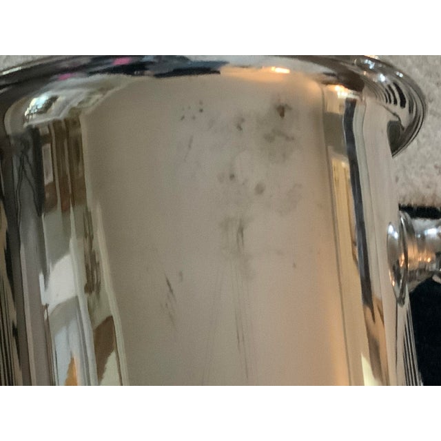 1980s Monogrammed Modern Silver Plated Champagne Bucket / Vase/ Wastebasket For Sale - Image 9 of 11