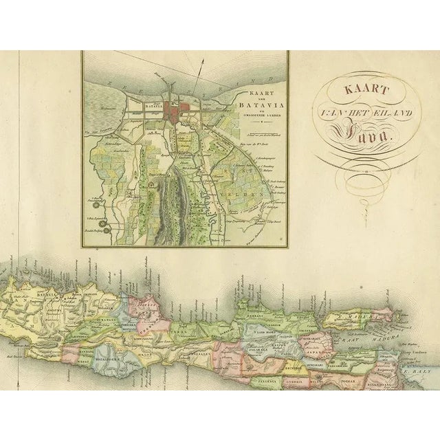 Antique Map of Java and Batavia of Indonesia, 1818 For Sale - Image 3 of 5